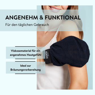 PARSA Beauty Wellness Peelinghandschuh Schwarz, Premium Viskose für seidig glatte Haut