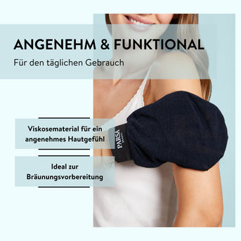 PARSA Beauty Wellness Peelinghandschuh Schwarz, Premium Viskose für seidig glatte Haut