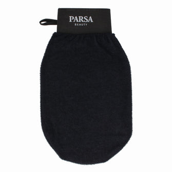 PARSA Beauty Wellness Peelinghandschuh Schwarz, Premium Viskose für seidig glatte Haut
