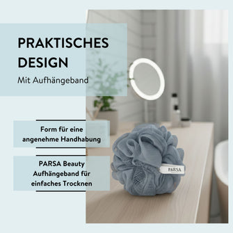 PARSA Beauty Wellness Badetuff Blau, Sanfte Reinigung & Vitalisierender Duschschaum