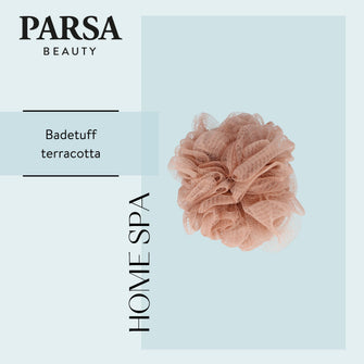 PARSA Beauty Wellness Badetuff Terracotta, Sanfte Reinigung & Wohltuender Duschschaum
