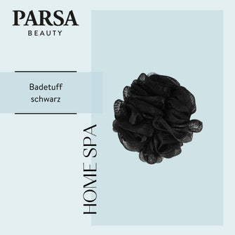 PARSA Beauty Wellness Badetuff Schwarz, Sanfte Reinigung & Luxuriöser Duschschaum