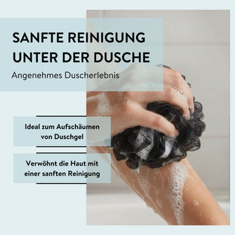 PARSA Beauty Wellness Badetuff Schwarz, Sanfte Reinigung & Luxuriöser Duschschaum