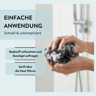 PARSA Beauty Wellness Badetuff Schwarz, Sanfte Reinigung & Luxuriöser Duschschaum