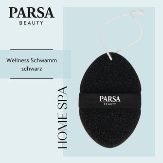 PARSA Beauty Wellness Schwamm Schwarz, sanfter Dusch- & Badeschwamm