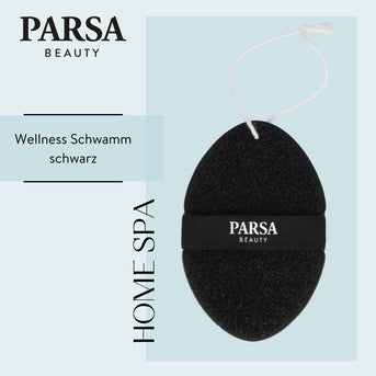 PARSA Beauty Wellness Schwamm Schwarz, sanfter Dusch- & Badeschwamm