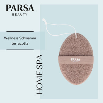 PARSA Beauty Wellness Schwamm Terracotta, sanfter Dusch- & Badeschwamm