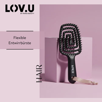 PARSA Beauty LOV.U Flexible Entwirrbürste, Sanftes Entknoten & Taschenformat