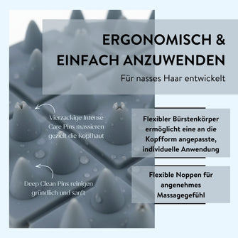 PARSA Beauty Hair ID Tiefenreinigungs-Shampoobürste, Aktivierung & Pflege mit Flex-Funktion