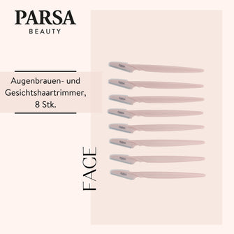 PARSA Beauty Essential Trimmer 8er-Set, Präzision für Augenbrauen & Dermaplaning
