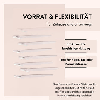 PARSA Beauty Essential Trimmer 8er-Set, Präzision für Augenbrauen & Dermaplaning