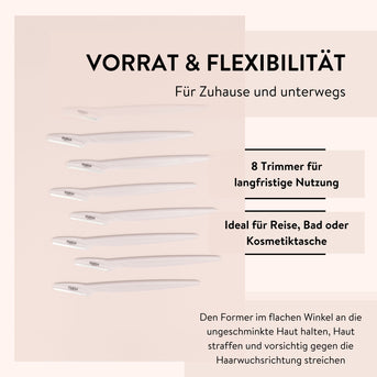 PARSA Beauty Essential Trimmer 8er-Set, Präzision für Augenbrauen & Dermaplaning