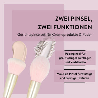 PARSA Beauty LOV.U Gesichtspinselset für Foundation, Puder & Rouge, 3-teilig
