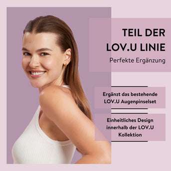 PARSA Beauty LOV.U Gesichtspinselset für Foundation, Puder & Rouge, 3-teilig