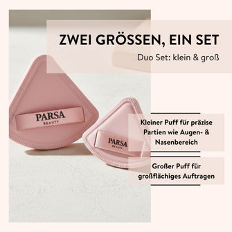 PARSA Beauty Essential Make-up Air Puff Duo Set, 2er-Set mit Aufbewahrungstasche