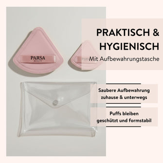 PARSA Beauty Essential Make-up Air Puff Duo Set, 2er-Set mit Aufbewahrungstasche