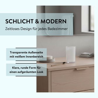 PARSA Beauty Wellness Zahnputzbecher Weiß mit schwebendem Sockel-Design
