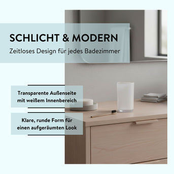 PARSA Beauty Wellness Zahnputzbecher Weiß mit schwebendem Sockel-Design
