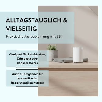 PARSA Beauty Wellness Zahnputzbecher Weiß mit schwebendem Sockel-Design