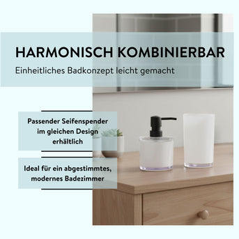 PARSA Beauty Wellness Zahnputzbecher Weiß mit schwebendem Sockel-Design