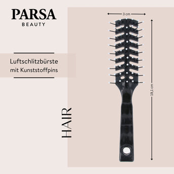 PARSA Beauty ESSENTIAL Haarbürste Luftschlitz schwarz Styling
