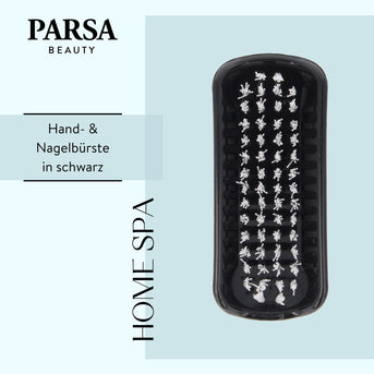 PARSA Beauty Essential Handwaschbürste Schwarz, Gründliche Reinigung & Doppelseitige Effizienz
