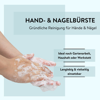 PARSA Beauty Essential Handwaschbürste Schwarz, Gründliche Reinigung & Doppelseitige Effizienz