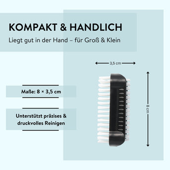 PARSA Beauty Essential Handwaschbürste Schwarz, Gründliche Reinigung & Doppelseitige Effizienz