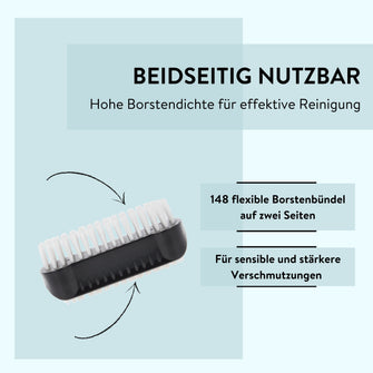 PARSA Beauty Essential Handwaschbürste Schwarz, Gründliche Reinigung & Doppelseitige Effizienz