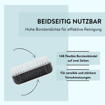 PARSA Beauty Essential Handwaschbürste Schwarz, Gründliche Reinigung & Doppelseitige Effizienz