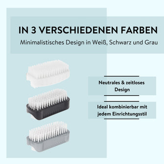 PARSA Beauty Essential Handwaschbürste Schwarz, Gründliche Reinigung & Doppelseitige Effizienz