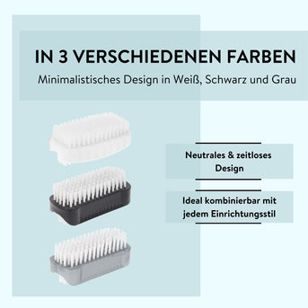 PARSA Beauty Essential Handwaschbürste Schwarz, Gründliche Reinigung & Doppelseitige Effizienz