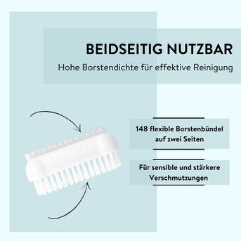 Beidseitig nutzbare Bürste mit 148 Borstenbündeln für starke Reinigung