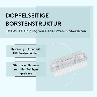 PARSA Beauty Nagelbürste breit transparent – doppelseitig & hygienisch