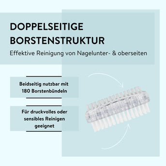PARSA Beauty Nagelbürste breit transparent – doppelseitig & hygienisch
