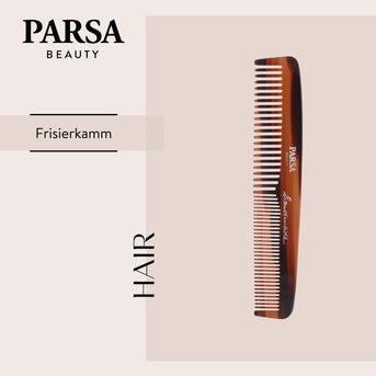 PARSA Beauty PROFESSIONAL Haar- & Bartkamm 14 cm – fein & grob, handgefertigt