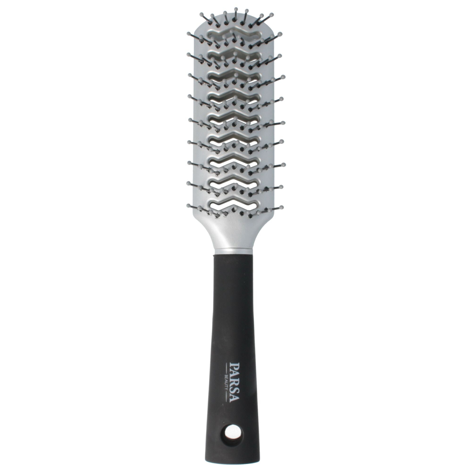 PARSA Beauty ESSENTIAL Trend-Line Luftschlitz Haarbürste silber