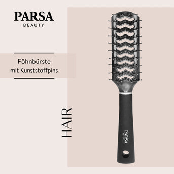 PARSA Beauty ESSENTIAL Trend-Line Luftschlitz Haarbürste schwarz