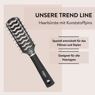 PARSA Beauty ESSENTIAL Trend-Line Luftschlitz Haarbürste schwarz
