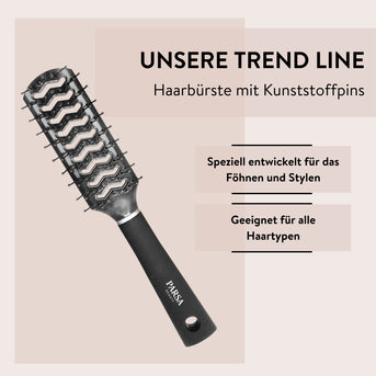PARSA Beauty ESSENTIAL Trend-Line Luftschlitz Haarbürste schwarz