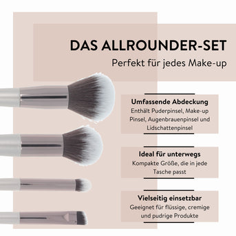 PARSA Beauty ESSENTIAL Mini Pinselset mit Aufbewahrungsbeutel Make-up