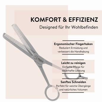PARSA Beauty ESSENTIAL Effilierschere mit Fingerhaken Profi
