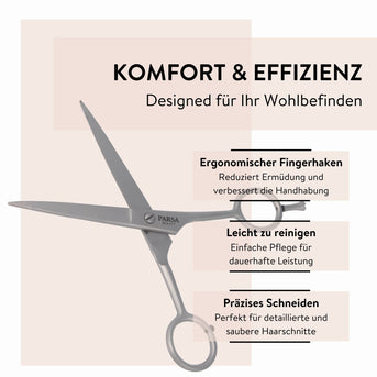 PARSA Beauty ESSENTIAL Haarschere mit Fingerhaken Profi Friseurschere