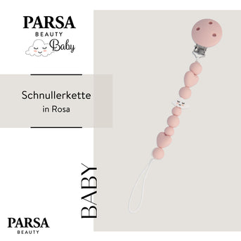 PARSA Beauty BABY Schnullerkette rosa Silikonkugeln Baby Zubehör