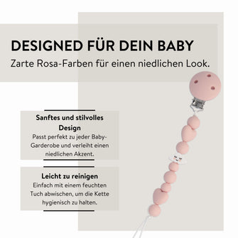 PARSA Beauty BABY Schnullerkette rosa Silikonkugeln Baby Zubehör