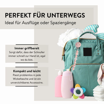 PARSA Beauty BABY Schnullerkette rosa Silikonkugeln Baby Zubehör