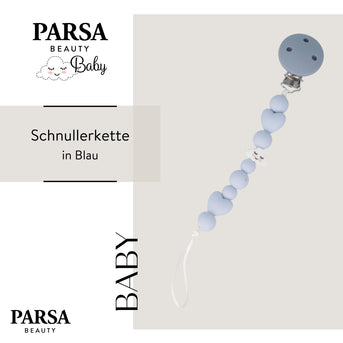 PARSA Beauty BABY Schnullerkette blau Silikonkugeln Baby Zubehör