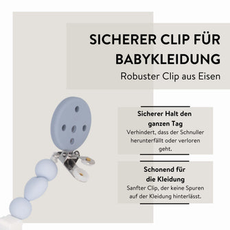 PARSA Beauty BABY Schnullerkette blau Silikonkugeln Baby Zubehör