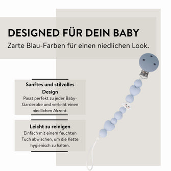 PARSA Beauty BABY Schnullerkette blau Silikonkugeln Baby Zubehör