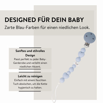 PARSA Beauty BABY Schnullerkette blau Silikonkugeln Baby Zubehör